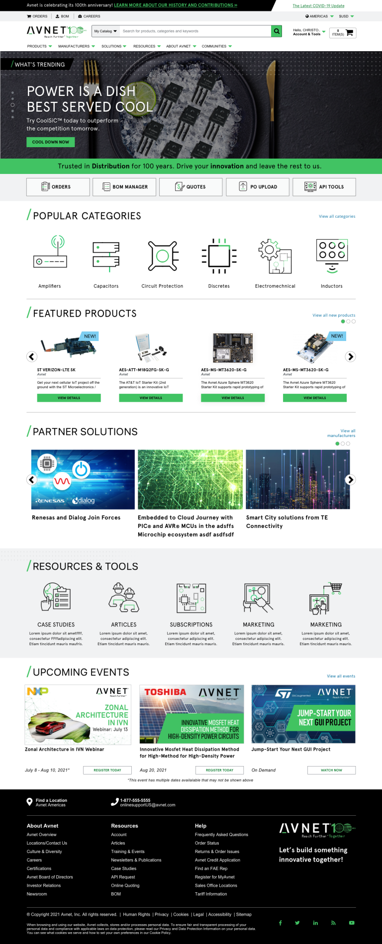 Avnet eCommerce Redesign